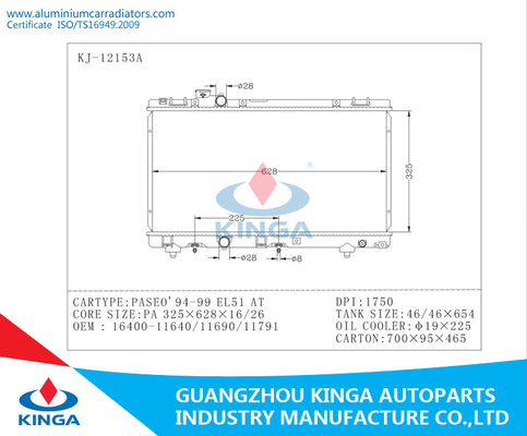 Radiateurs de chauffage de TOYOTA PASEO 95-97 DPI 1750, doubles radiateurs 16400-11640/11690/11791 fournisseur