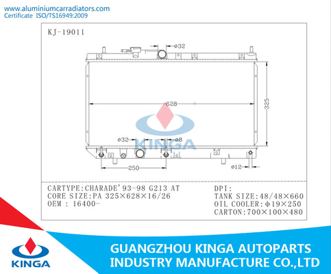 16400-87F41 aux radiateurs de colonne pour la CHARADE de DAIHATSU 93-98 G213 fournisseur