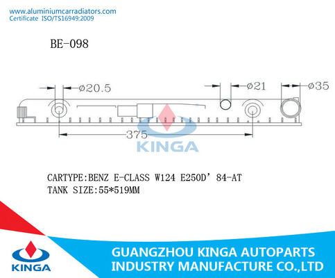 Remplacement en plastique de réservoir du radiateur Pa66 pour la CLASSE W124 E250D 84 du BENZ E À fournisseur