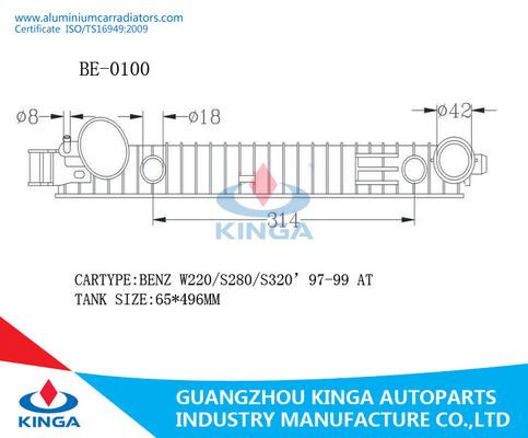 À la réparation en plastique de réservoir de radiateur du benz W220 S280 S320 97-99 de réservoir de radiateur de transmission fournisseur