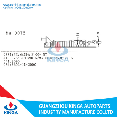 MAZDA 3' 06 - réservoirs en plastique gauches automatiques de radiateur de la TA pour le placement, OEM Z602-15-200C fournisseur