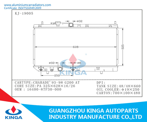 OEM automatique en aluminium 16400-87F30-000 de radiateur de DAIHATSU CHARADE'93-98 G200 de réservoir d'eau de voiture fournisseur