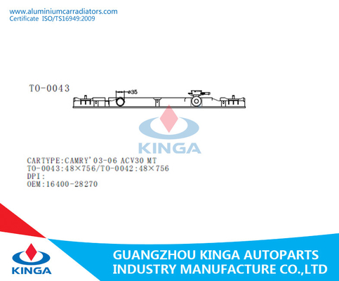 Toyota Camry 03-06 Acv30 au remplacement en plastique de réservoir de radiateur, radiateur en plastique de réservoir fournisseur