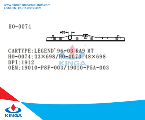 Réservoir de dessus de radiateur pour OEM 19010-P8F-003/19010-P5A-003 de la TA KA9 de la LÉGENDE 96-03 fournisseur