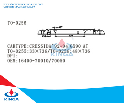 Réservoir inférieur en plastique pour le radiateur Toyota Cressida'92-94 GX90 à l'OEM : 16400-70010/70050 fournisseur