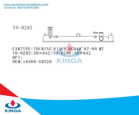 Réservoir de Raidator pour VOYAGER OEM 16400 5B320 de la TA de HIACE RCH4# 97-99 fournisseur