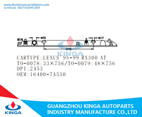 réservoir en plastique d'extrémité de radiateur d'OEM 16400-7A550 de réservoir de radiateur automatique de r TOYOTA LEXUS'95-99 RX300 fournisseur