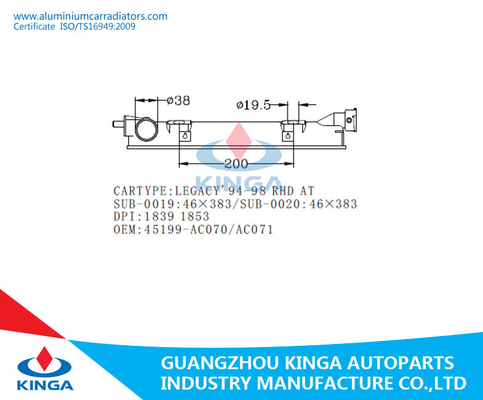 Réservoir en plastique de radiateur de l'eau de système de refroidissement de pièces d'auto pour Subaru LEGACY'97-98 RHD fournisseur