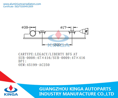 réservoir en plastique de radiateur d'OEM 45199-AC250 de 47*416MM pour SUBARU LEGACY/LIBERTY BF5 À fournisseur