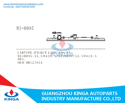 Réservoir en plastique de dessus de radiateur pour la collecte automatique L200 1998 de Mitsubishi de remplacement de radiateur À fournisseur