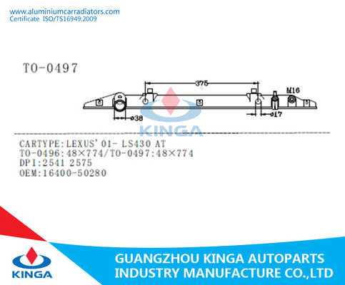 Le 01-Ls430 de Lexus à l'OEM de plastique de réservoir de radiateur/de réservoir extrémité de radiateur 16400-50280 fournisseur